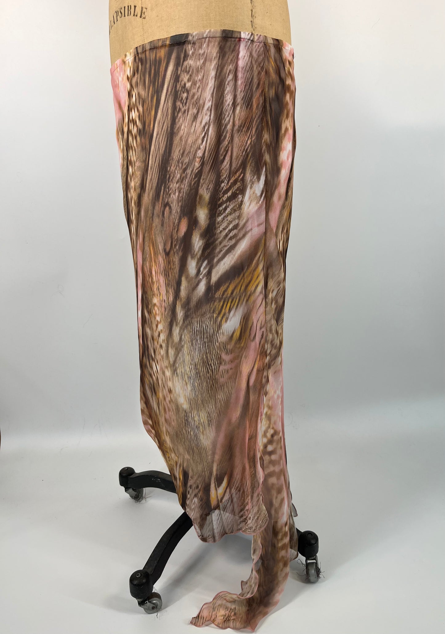 Abstract Print Flowy Maxi Skirt