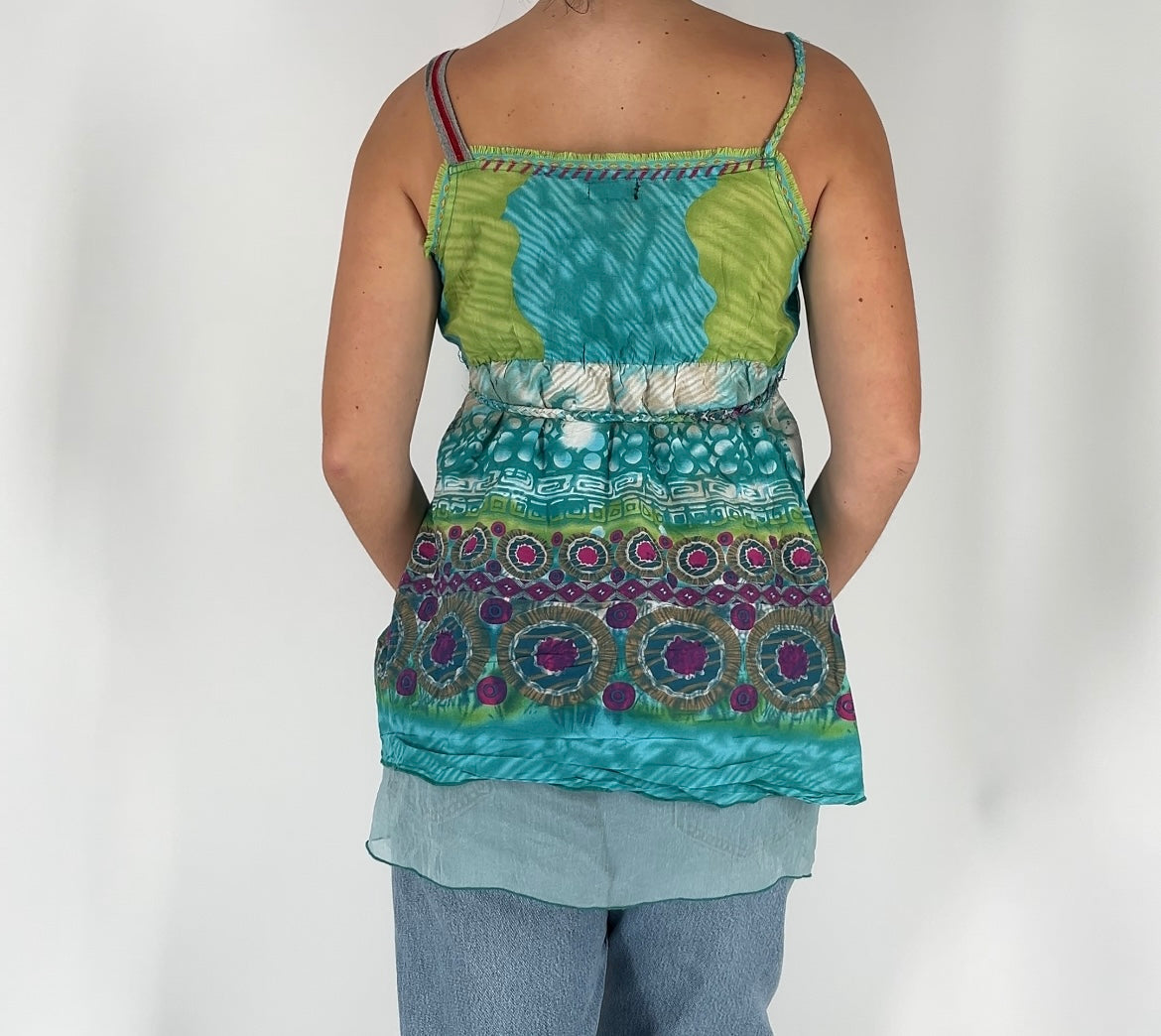 Abstract Print Mixed Media Top