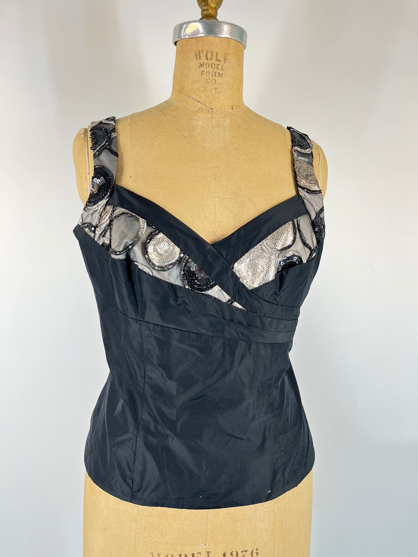 Black Corset Top With Sequins