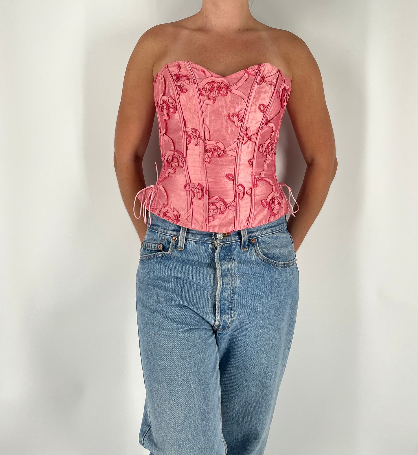 Y2K Sweetheart Corset With Lace Up Detail