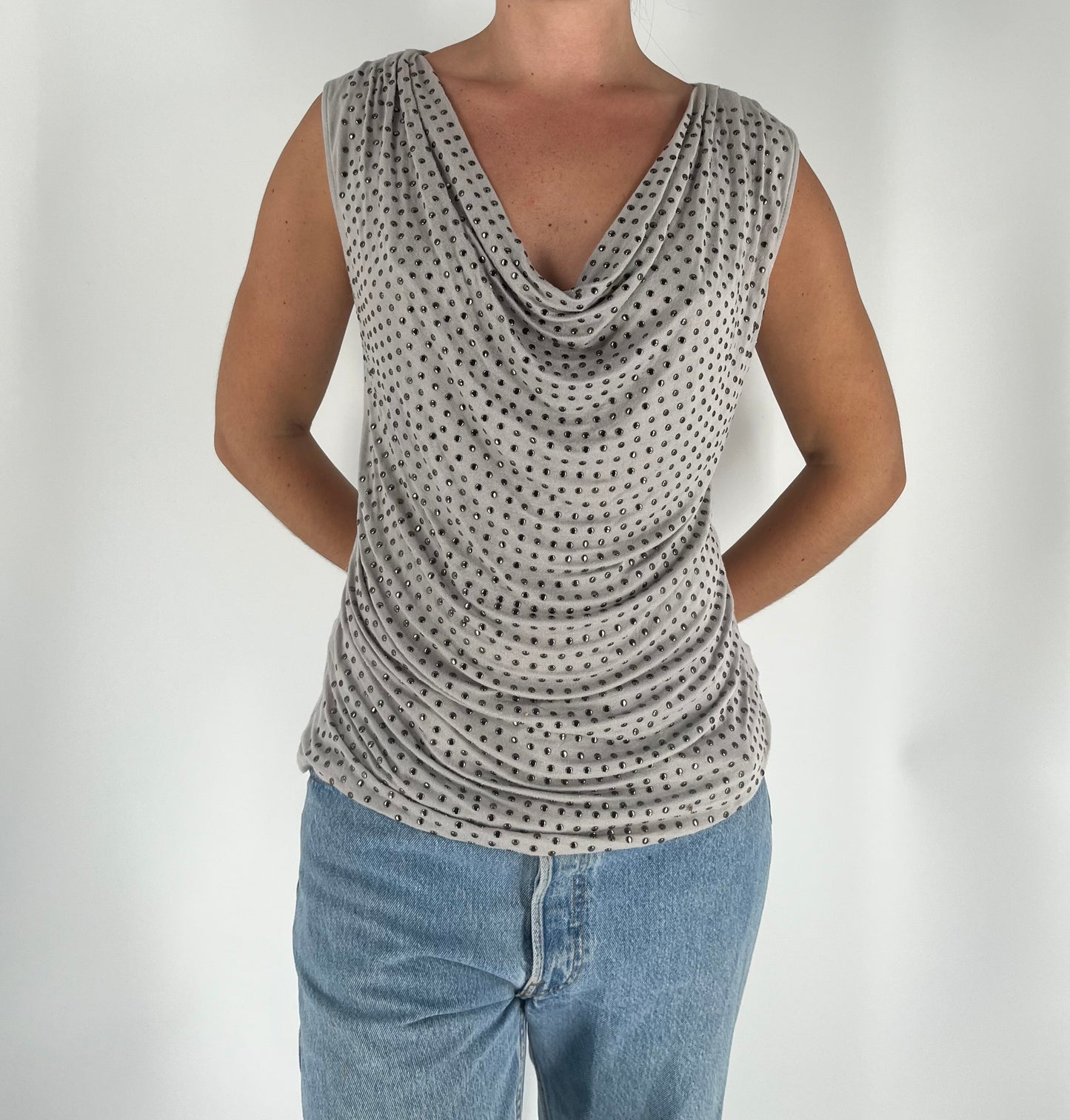 Y2K Slinky Tank Top With Studs