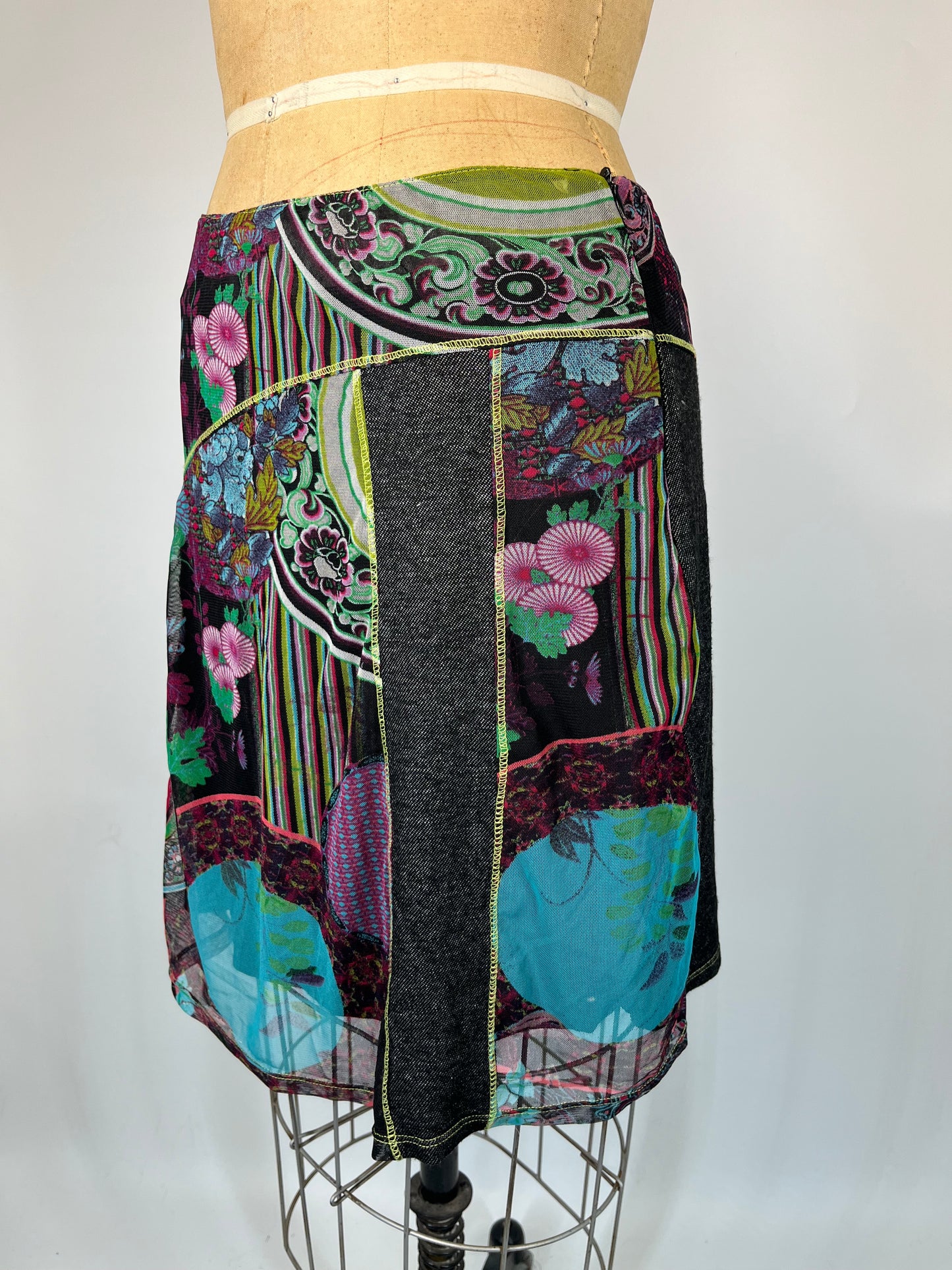 Made in France Abstract Print Skirt