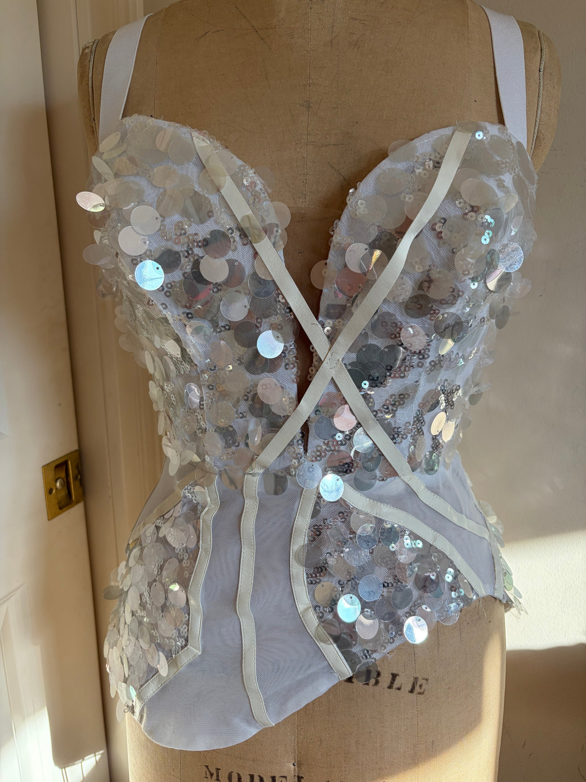 Made in Greece Sequin Bustier Top