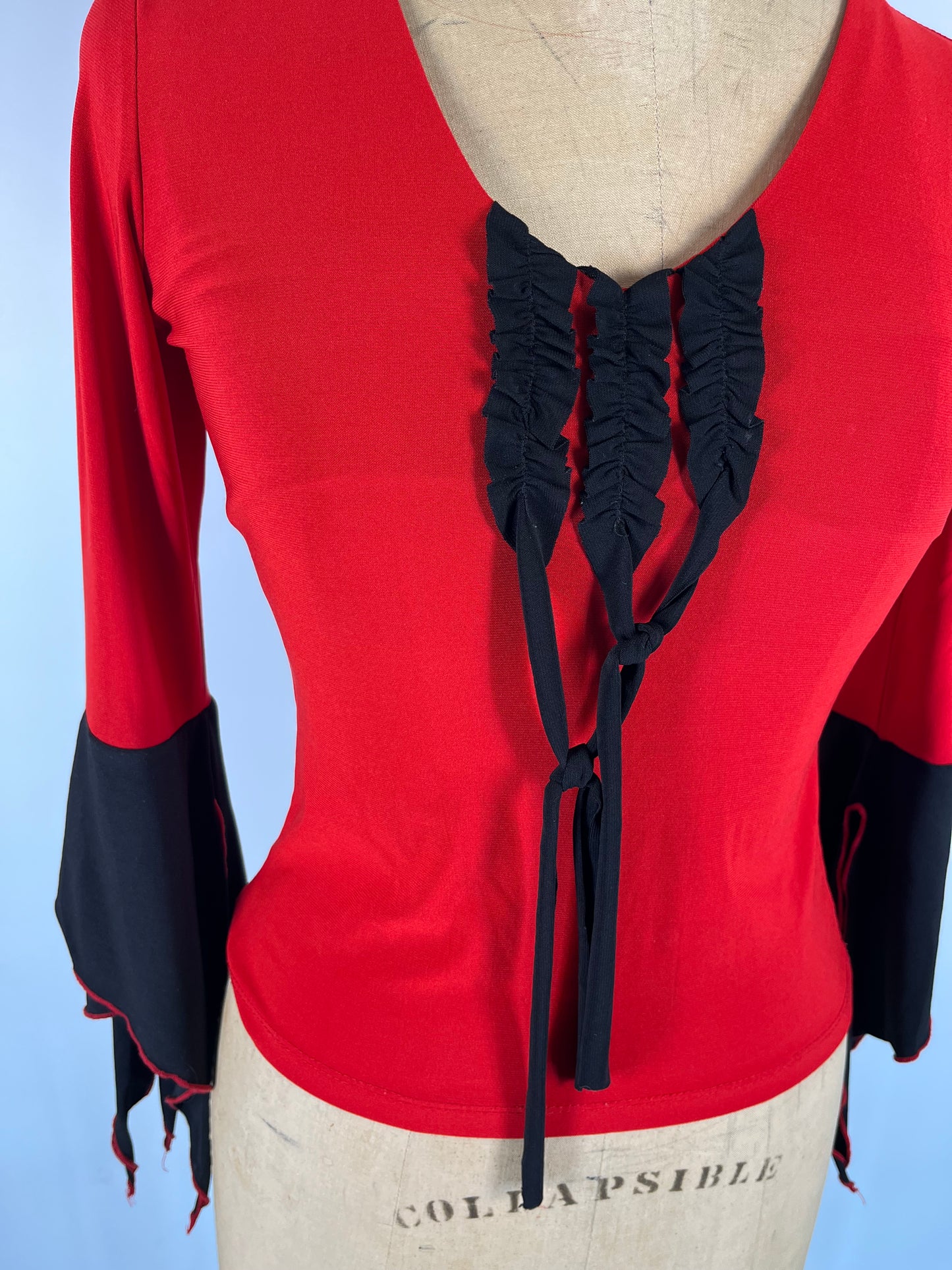 Unique Top With Ruffle Sleeves