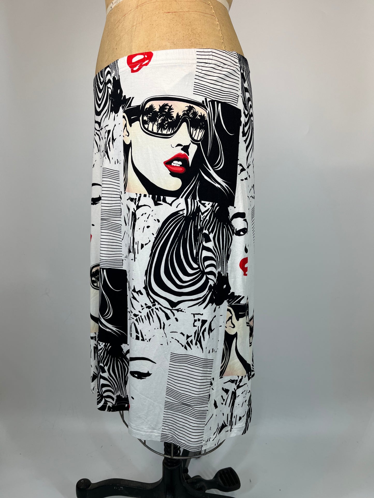 Iconic Marilyn Monroe Print Midi Skirt