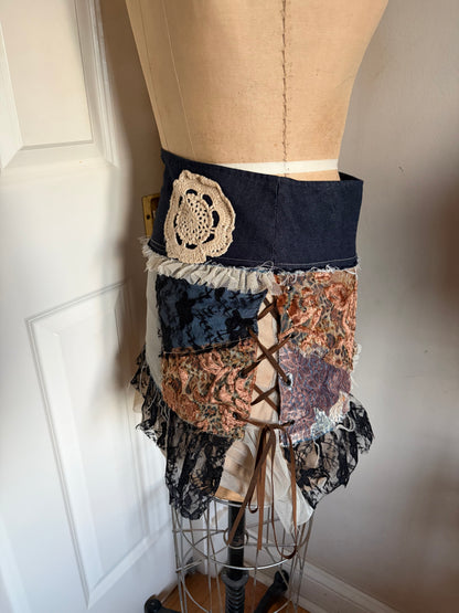 One of a Kind Patchwork Mini Skirt
