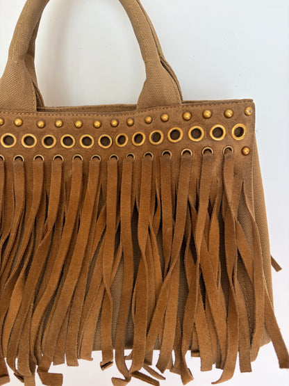 Prada Fringe Canvas Canapa Bag