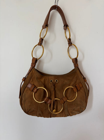 YSL Suede Saharienne Shoulder Bag