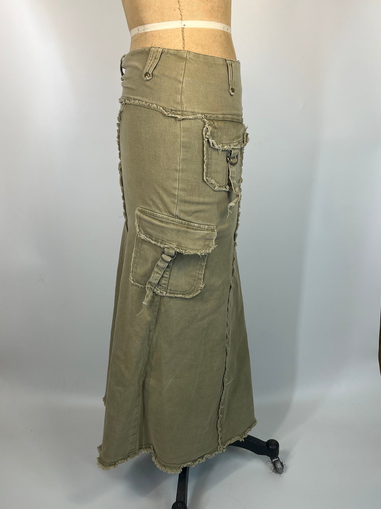 Grunge Distressed Cargo Skirt