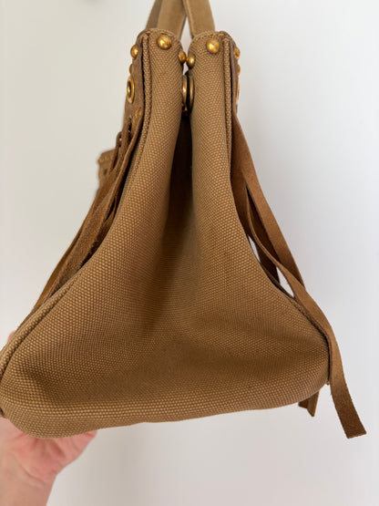 Prada Fringe Canvas Canapa Bag