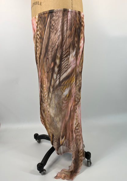 Abstract Print Flowy Maxi Skirt