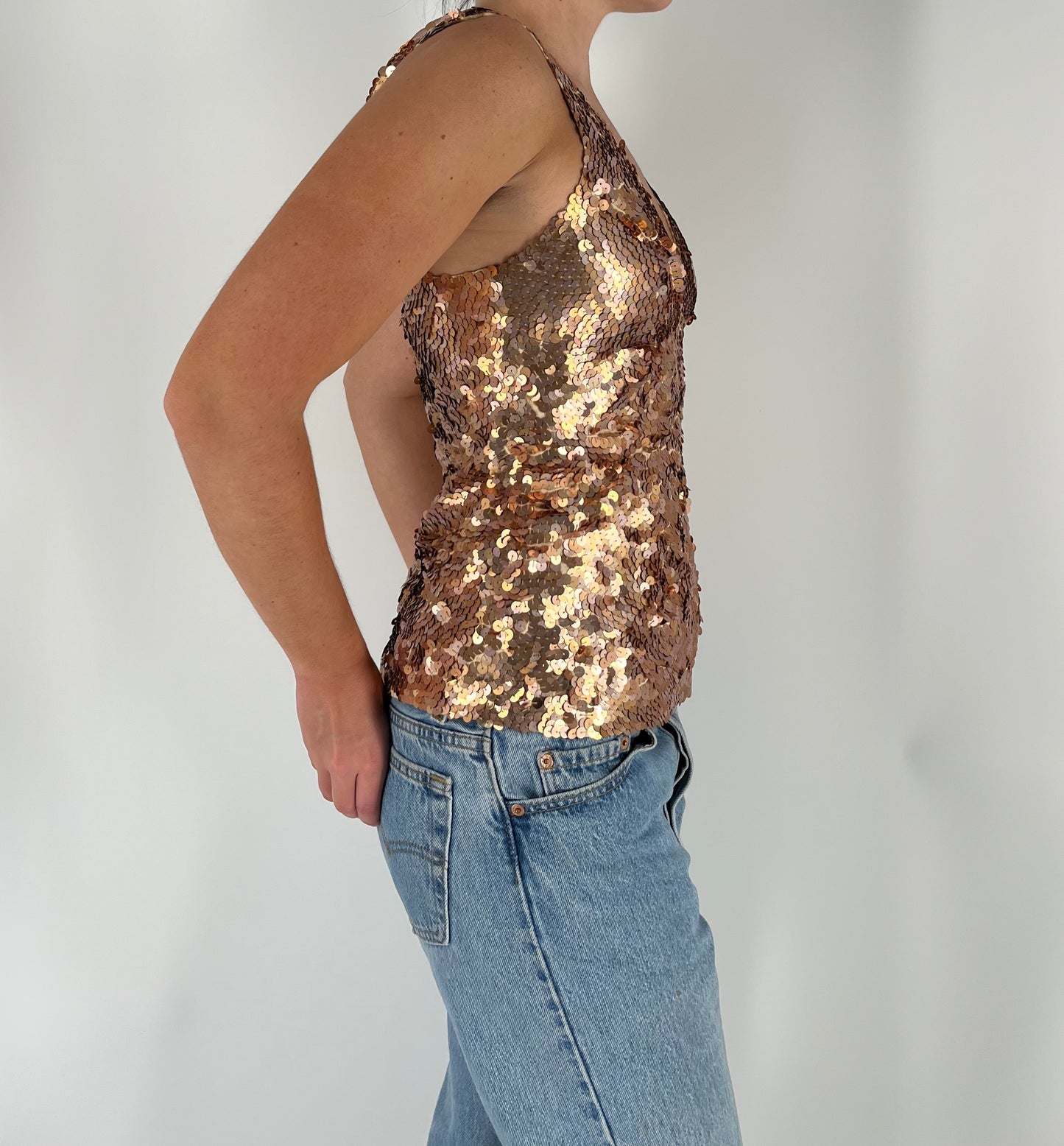 Made in Italy Gold Sequin Tank