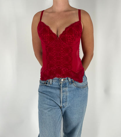 Gorgeous Pink Corset Top With Velvet Textured Emboss Design