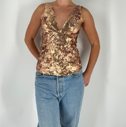 Made in Italy Gold Sequin Tank