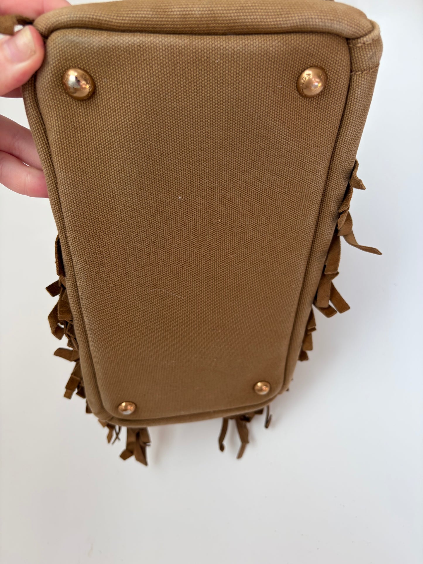 Prada Fringe Canvas Canapa Bag