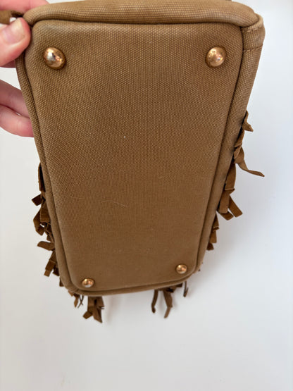 Prada Fringe Canvas Canapa Bag