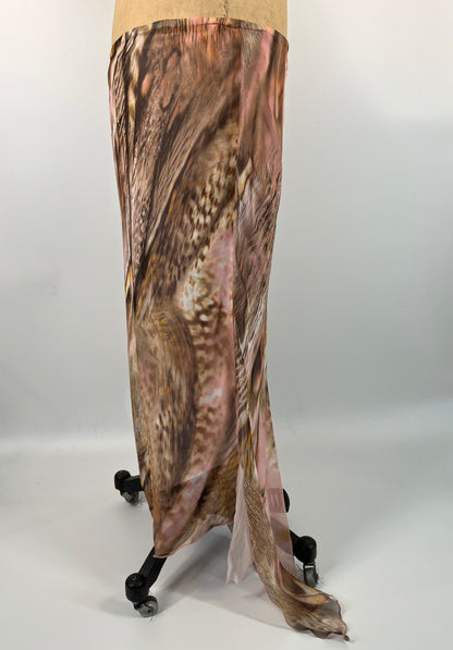 Abstract Print Flowy Maxi Skirt