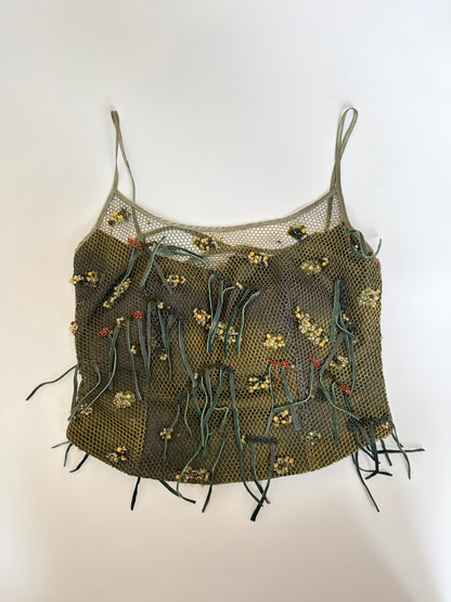 Made in Italy Fishnet Beaded Tank (Deadstock)