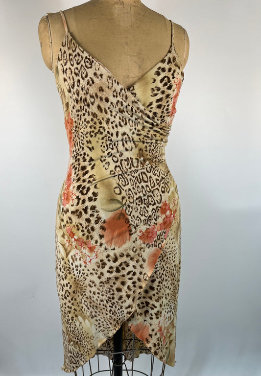 Cavalli-Style Cheetah Dress With Asymmetrical Hem