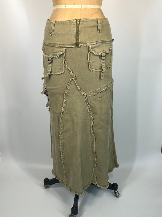 Grunge Distressed Cargo Skirt