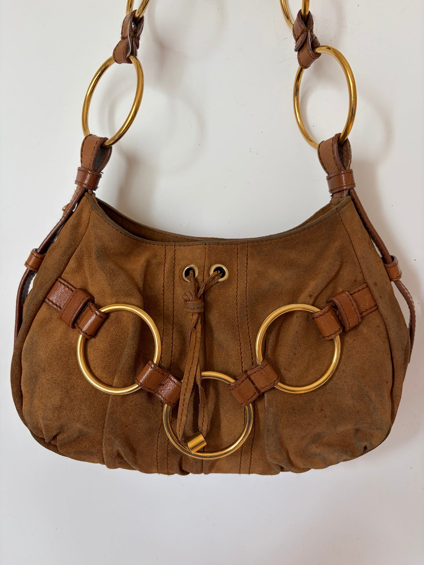 YSL Suede Saharienne Shoulder Bag