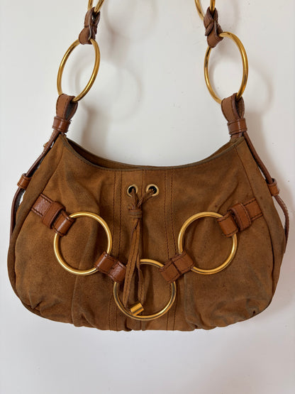 YSL Suede Saharienne Shoulder Bag