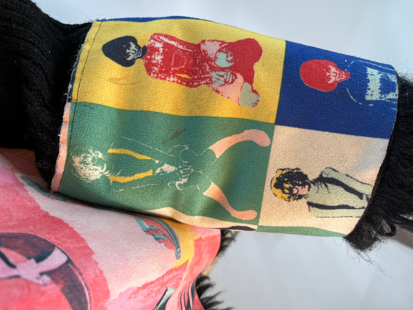 Pop Art Print Fur Sweater Jacket