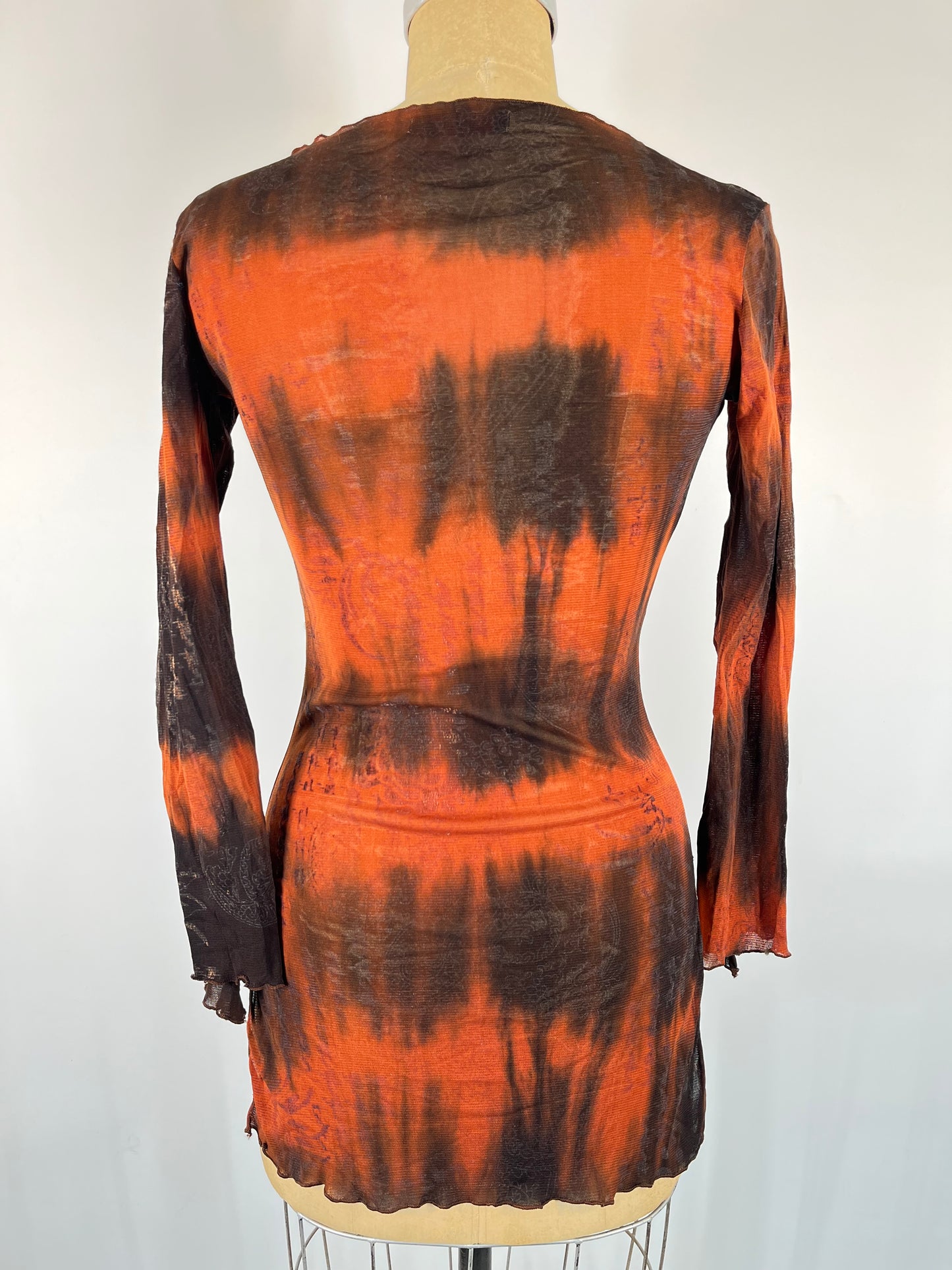 Mesh Tie Dye Long Sleeve Tunic