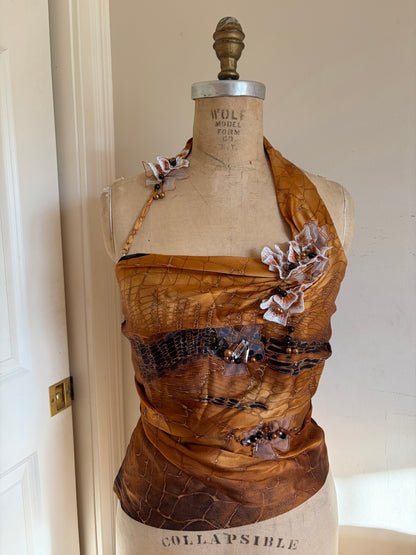 Deadstock Floral Appliqué Corset