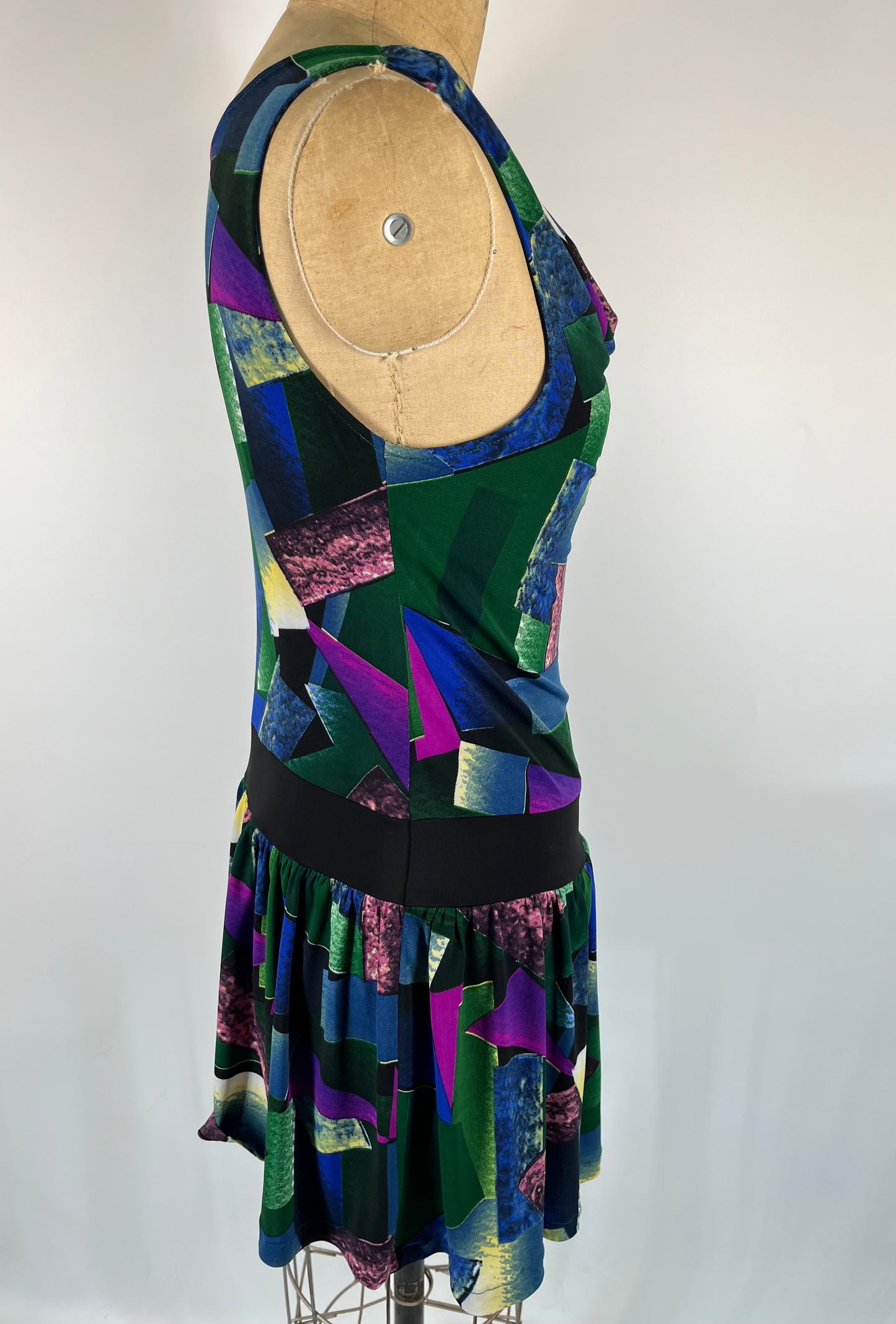 Graphic Print Cowl Neck Mini Dress