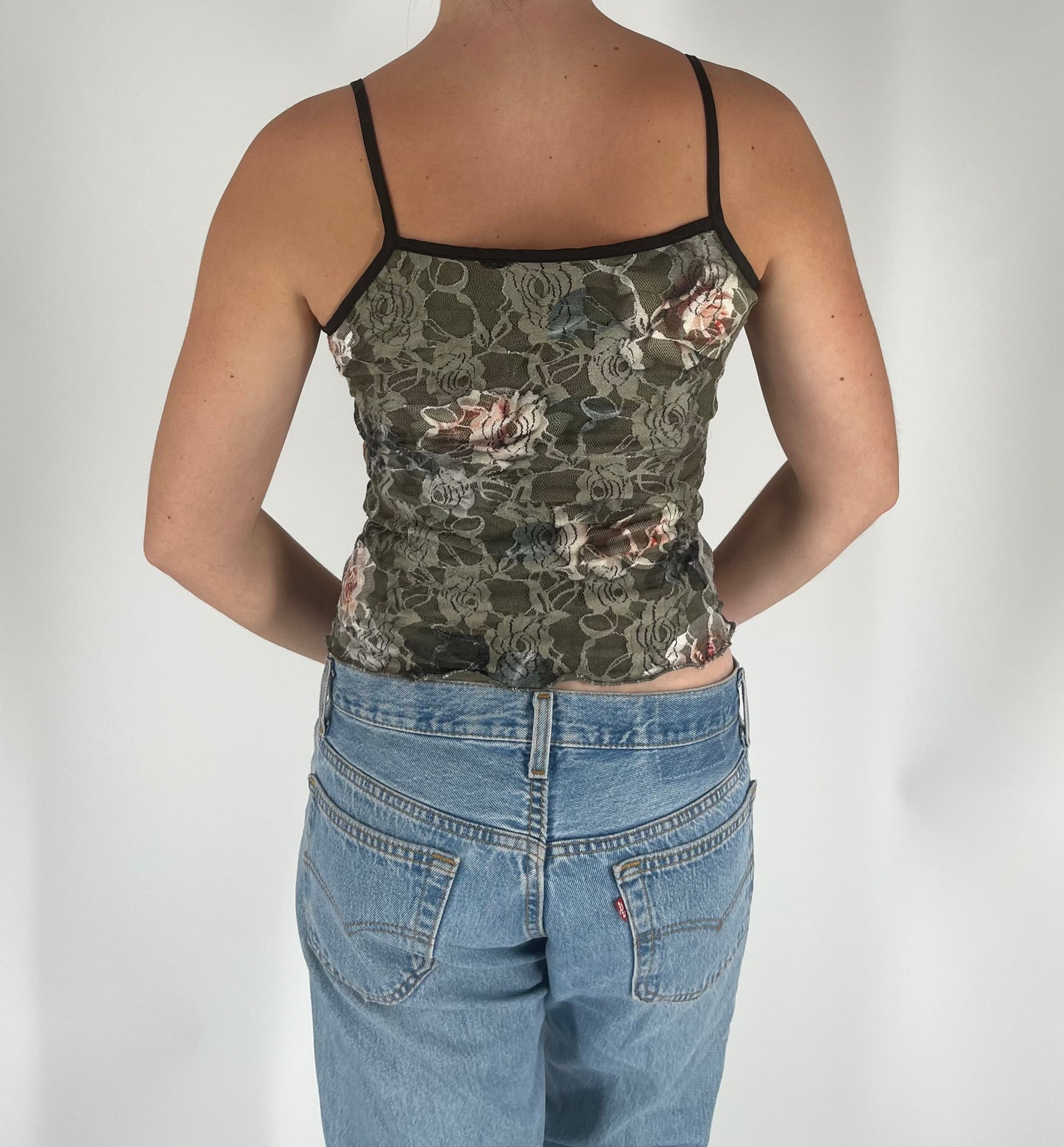 Grunge Floral Lace Tank