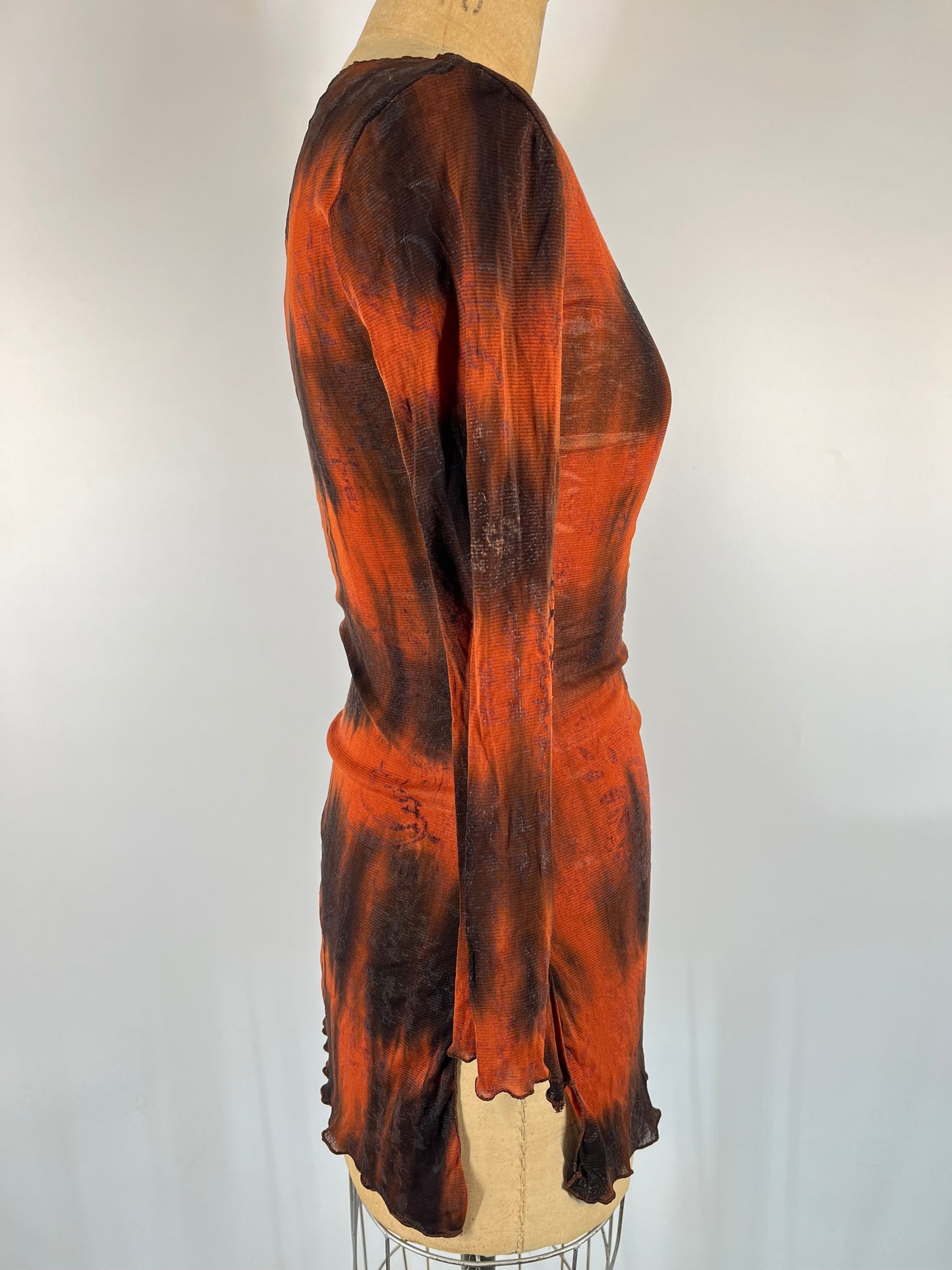 Mesh Tie Dye Long Sleeve Tunic