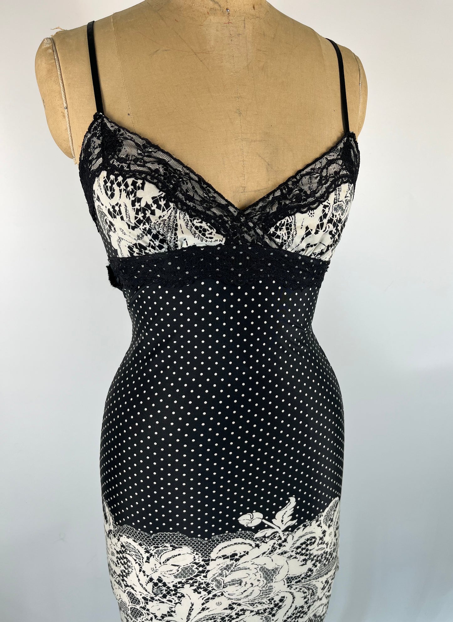 Made in France Polka Dot and Lace Print Dress