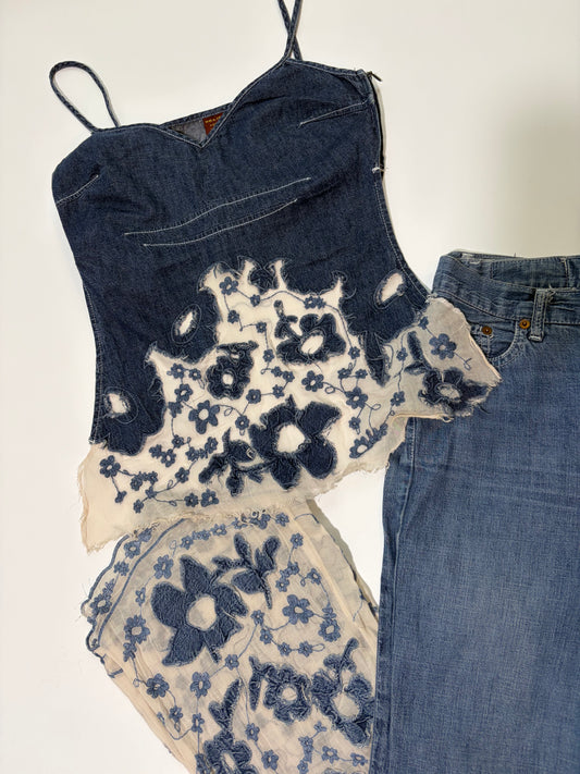 Italian Handmade One of a Kind Denim Set