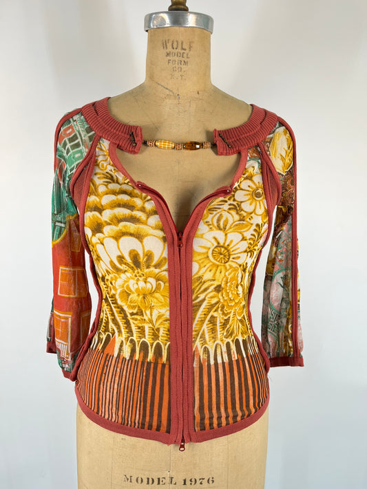 Made in Italy Save the Queen Mesh Zipper Top