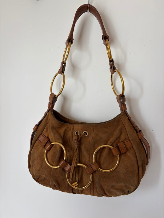 YSL Suede Saharienne Shoulder Bag