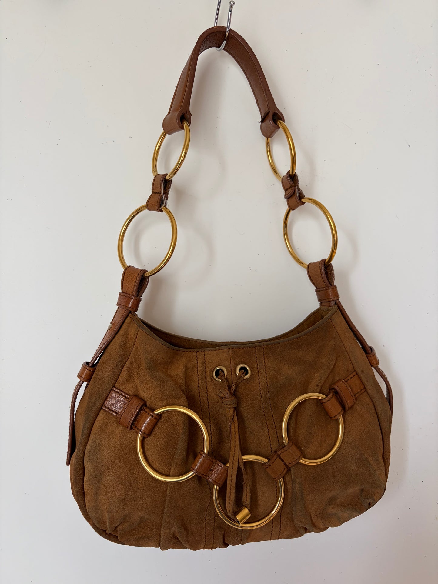 YSL Suede Saharienne Shoulder Bag