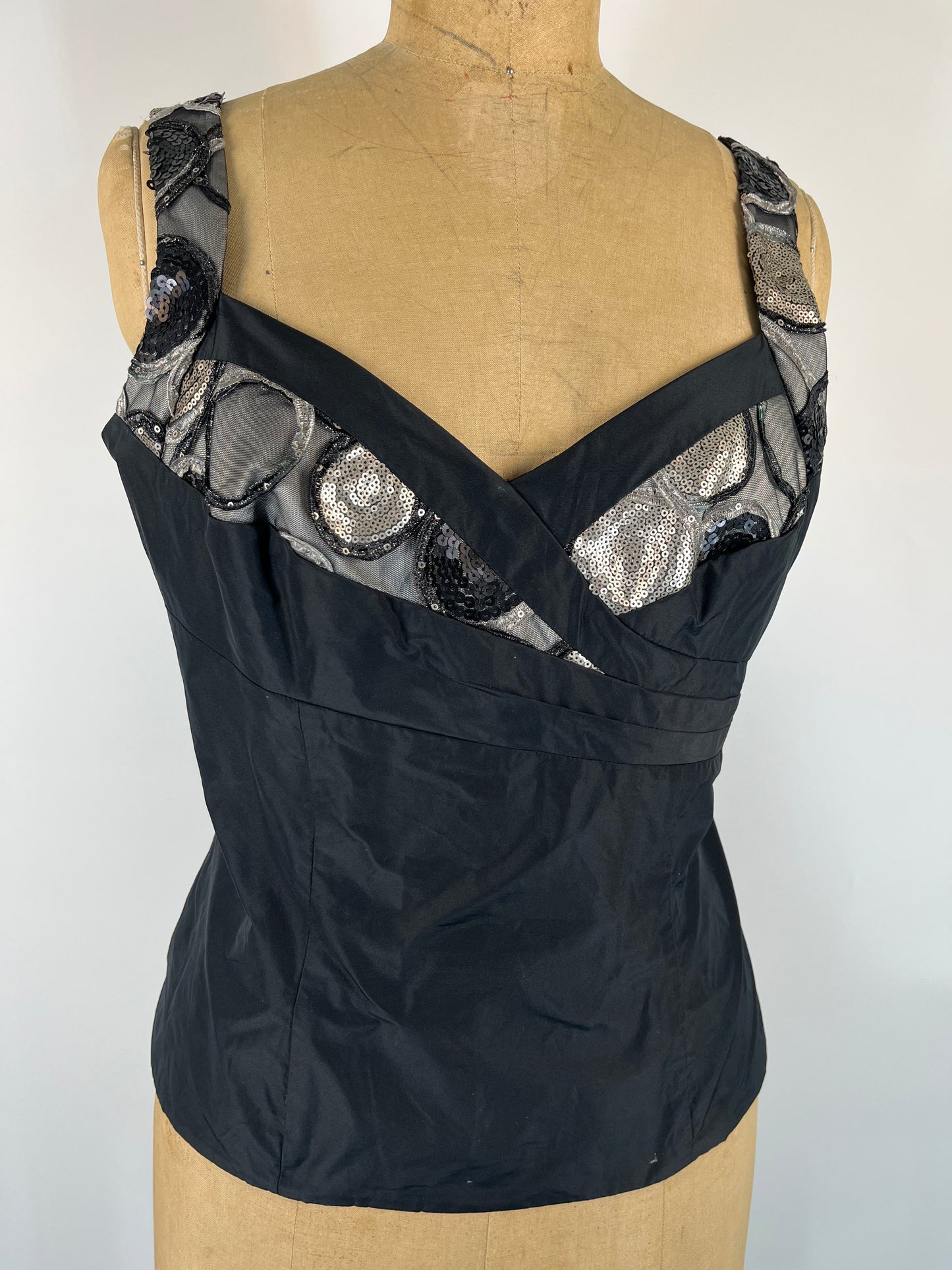 Black Corset Top With Sequins