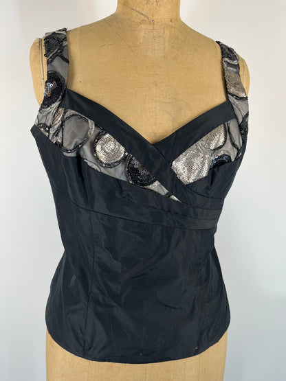 Black Corset Top With Sequins