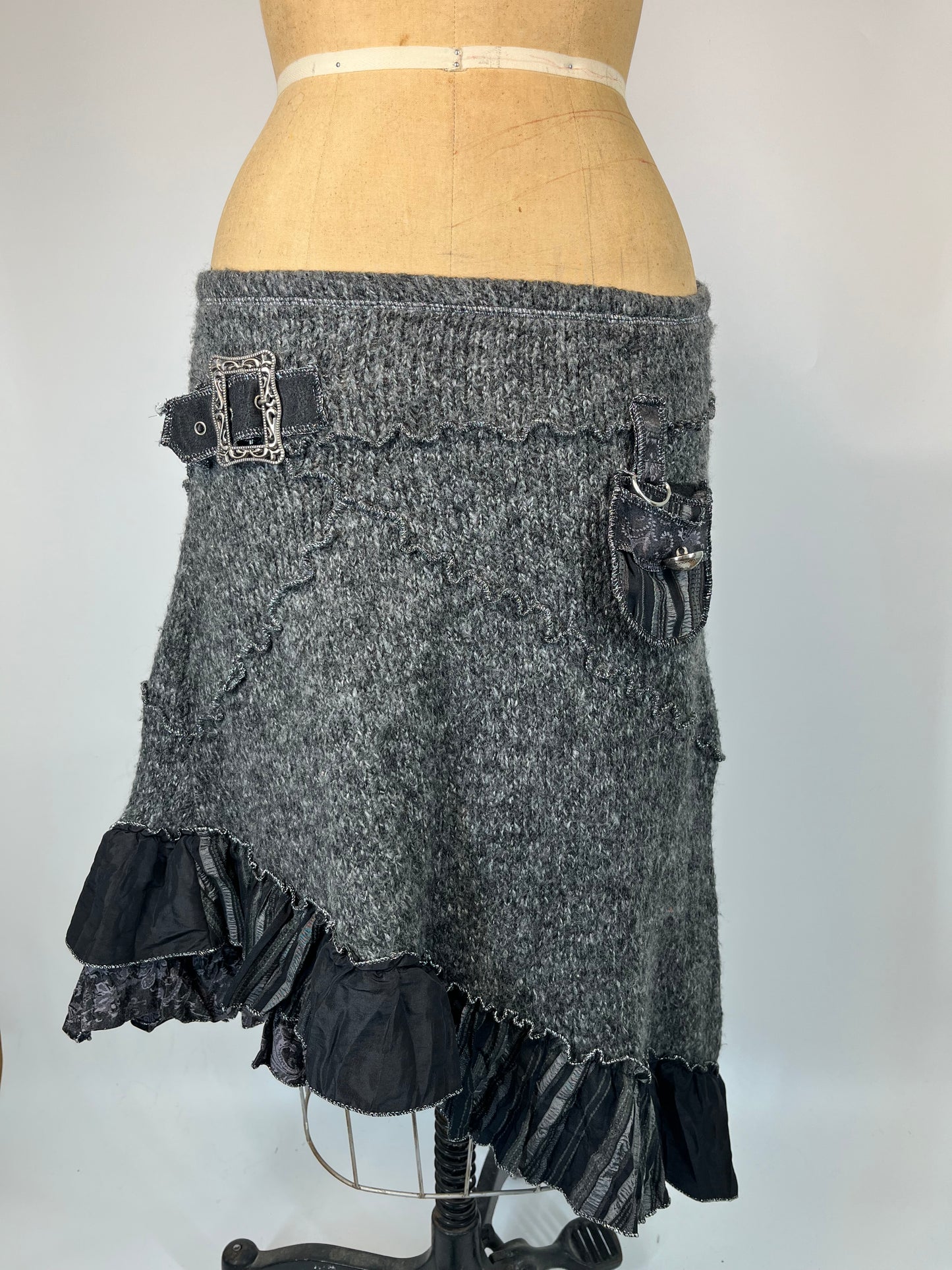Juju & Christine Knit Midi Skirt With Cool Hardware
