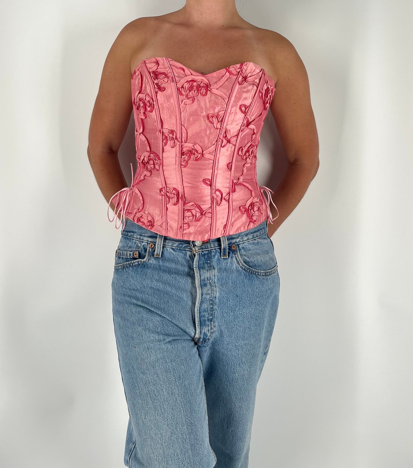 Y2K Sweetheart Corset With Lace Up Detail