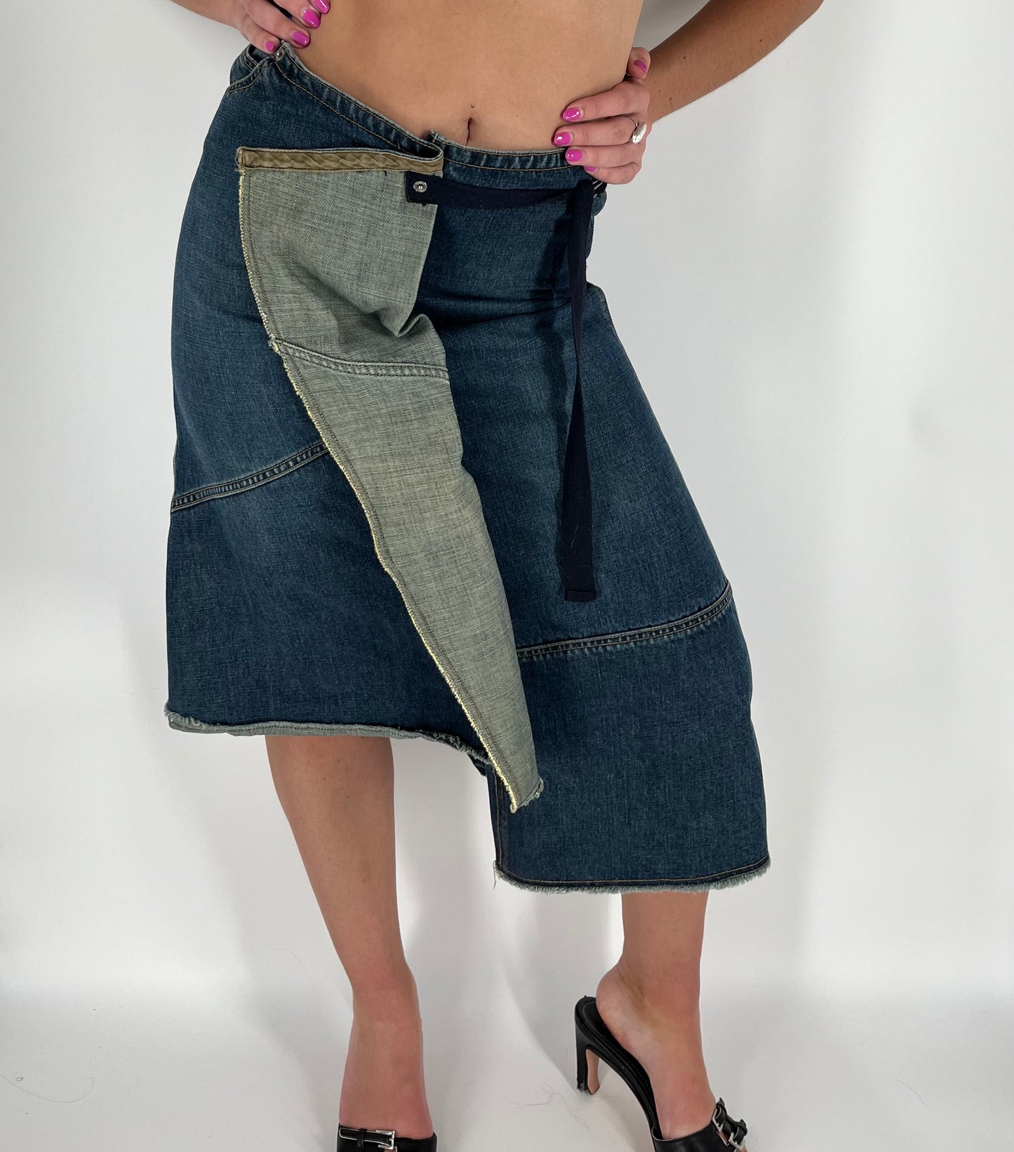 Vintage GAP Denim Reworked Midi Skirt