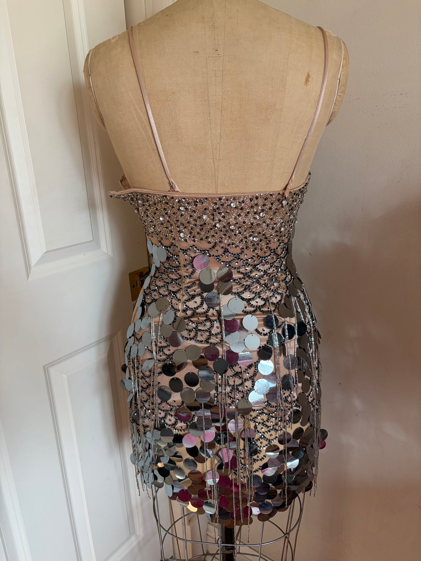 Euro Fish Scale Sequin Mini Dress