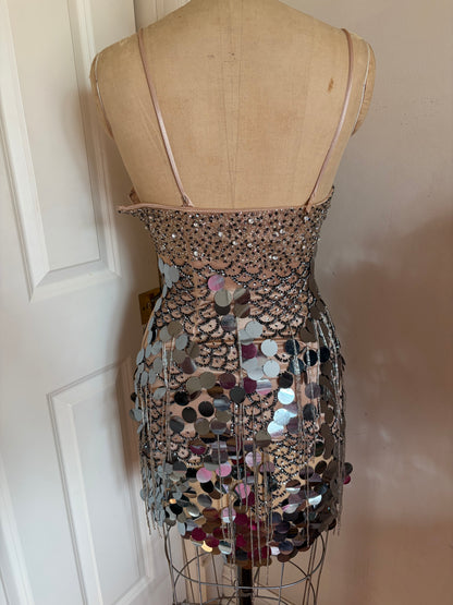 Euro Fish Scale Sequin Mini Dress