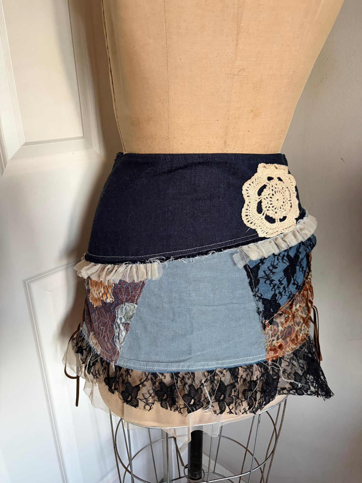 One of a Kind Patchwork Mini Skirt