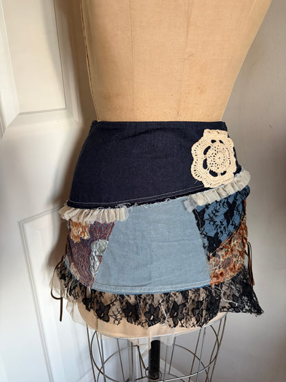 One of a Kind Patchwork Mini Skirt