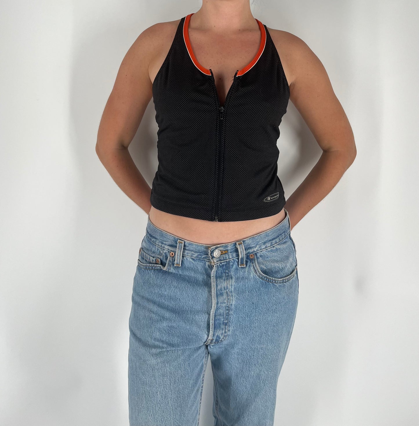 Champion Sporty Halter Top With Zipper Closure