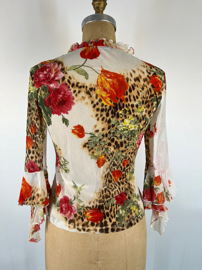 Cavalli-Style Ruffle Button Up Top