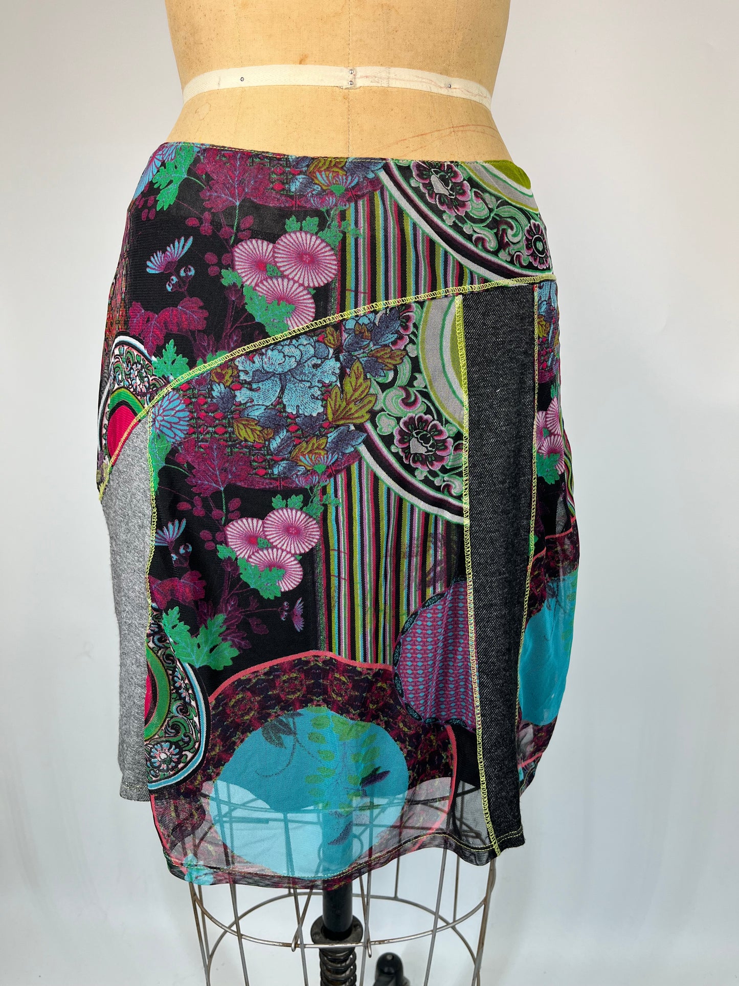 Made in France Abstract Print Skirt