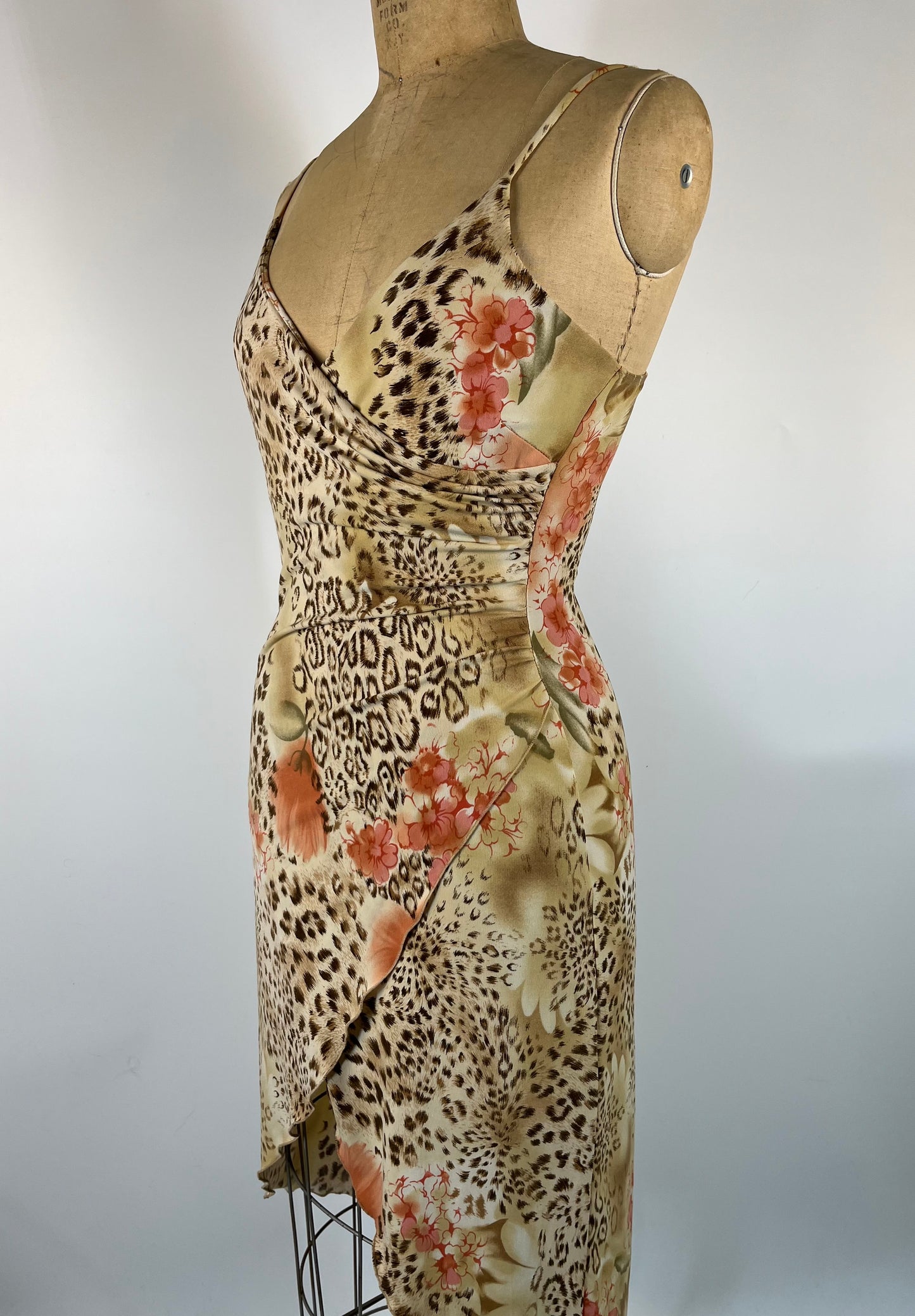 Cavalli-Style Cheetah Dress With Asymmetrical Hem